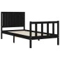 vidaXL Massivholzbett mit Kopfteil Schwarz 90x200 cm vidaXL Massivholzbett mit Kopfteil Schwarz 90x200 cm