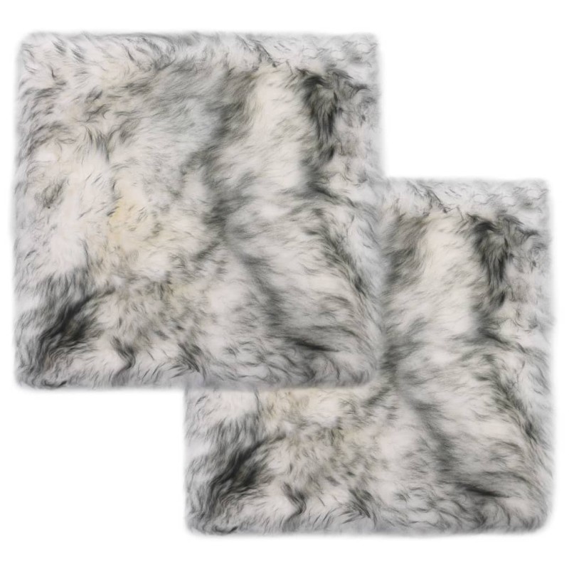 vidaXL Stuhlkissen 2 Stk. Dunkelgrau Mélange 40×40 cm Echtes Schaffell vidaXL Stuhlkissen 2 Stk. Dunkelgrau Mélange 40×40 cm Echtes Schaffell