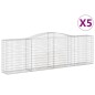 vidaXL Gabionen mit Hochbogen 5 Stk. 400x50x120/140cm Verzinktes Eisen vidaXL Gabionen mit Hochbogen 5 Stk. 400x50x120/140cm Verzinktes Eisen