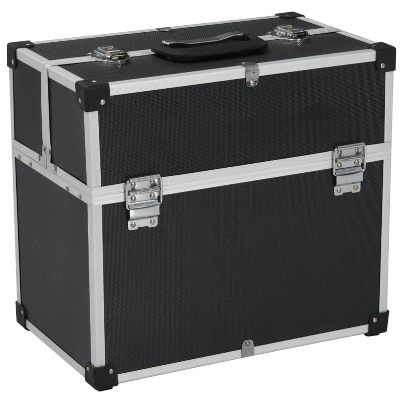vidaXL Werkzeugkoffer 38x22,5x34 cm Schwarz Aluminum vidaXL Werkzeugkoffer 38x22,5x34 cm Schwarz Aluminum
