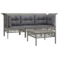 vidaXL 4-tlg. Garten-Lounge-Set mit Kissen Grau Poly Rattan vidaXL 4-tlg. Garten-Lounge-Set mit Kissen Grau Poly Rattan