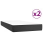 vidaXL Boxspringbett mit Matratze Schwarz 200x200 cm Kunstleder vidaXL Boxspringbett mit Matratze Schwarz 200x200 cm Kunstleder