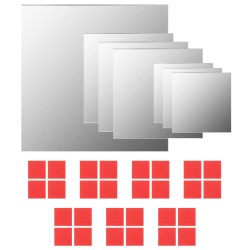 vidaXL 7-teiliges Wandspiegelset Quadratisch Glas 