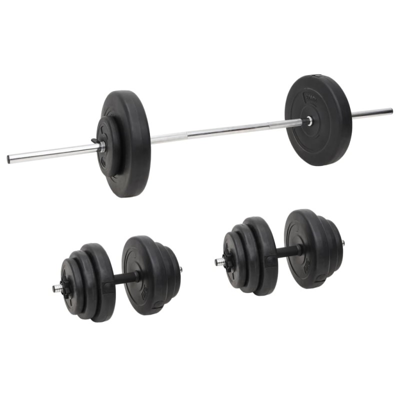 vidaXL Langhantel und Kurzhantel mit Gewichten 60 kg vidaXL Langhantel und Kurzhantel mit Gewichten 60 kg