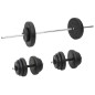vidaXL Langhantel und Kurzhantel mit Gewichten 60 kg vidaXL Langhantel und Kurzhantel mit Gewichten 60 kg