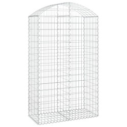 vidaXL Gabione mit Hochbogen 100x50x160/180 cm Verzinktes Eisen