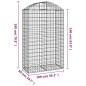 vidaXL Gabione mit Hochbogen 100x50x160/180 cm Verzinktes Eisen vidaXL Gabione mit Hochbogen 100x50x160/180 cm Verzinktes Eisen