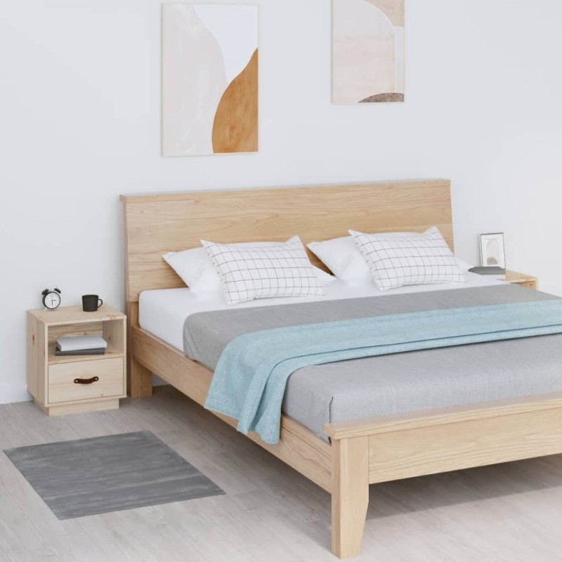 vidaXL Nachttische 2 Stk. 40x34x45 cm Massivholz Kiefer vidaXL Nachttische 2 Stk. 40x34x45 cm Massivholz Kiefer