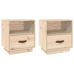 vidaXL Nachttische 2 Stk. 40x34x45 cm Massivholz Kiefer