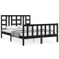 vidaXL Massivholzbett mit Kopfteil Schwarz 140x200 cm vidaXL Massivholzbett mit Kopfteil Schwarz 140x200 cm