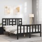vidaXL Massivholzbett mit Kopfteil Schwarz 140x200 cm vidaXL Massivholzbett mit Kopfteil Schwarz 140x200 cm