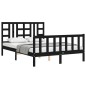 vidaXL Massivholzbett mit Kopfteil Schwarz 140x200 cm vidaXL Massivholzbett mit Kopfteil Schwarz 140x200 cm