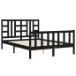 vidaXL Massivholzbett mit Kopfteil Schwarz 140x200 cm vidaXL Massivholzbett mit Kopfteil Schwarz 140x200 cm