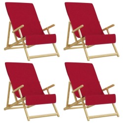 vidaXL Strandtücher 4 Stk. Burgunderrot 60x135 cm Stoff 400 GSM