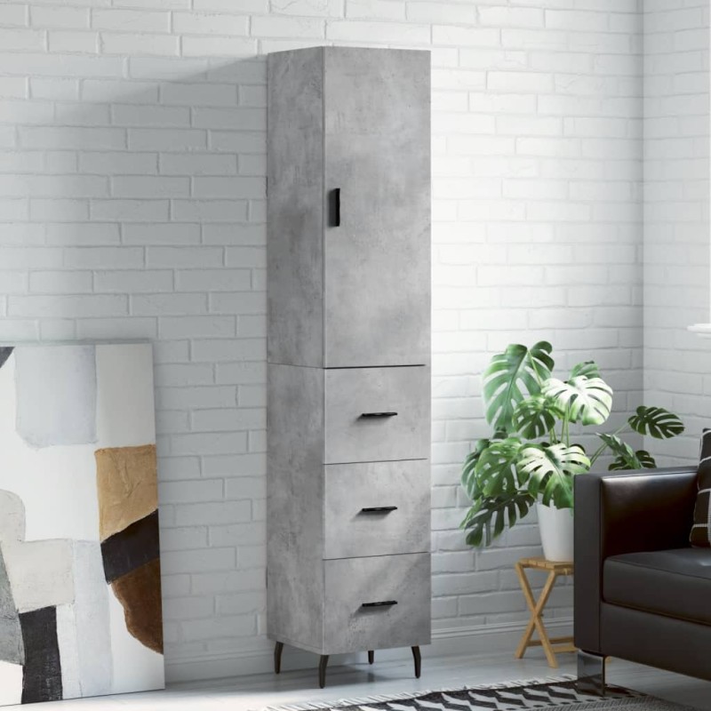 vidaXL Highboard Betongrau 34,5x34x180 cm Holzwerkstoff vidaXL Highboard Betongrau 34,5x34x180 cm Holzwerkstoff