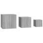 vidaXL Beistelltische 3 Stk. Grau Sonoma Holzwerkstoff vidaXL Beistelltische 3 Stk. Grau Sonoma Holzwerkstoff