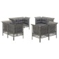 vidaXL 8-tlg. Garten-Lounge-Set mit Kissen Grau Poly Rattan vidaXL 8-tlg. Garten-Lounge-Set mit Kissen Grau Poly Rattan