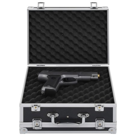 vidaXL Waffenkoffer Aluminium ABS Schwarz