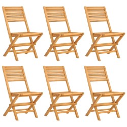 vidaXL Gartenstühle 6 Stk. Klappbar 47x62x90 cm Massivholz Teak