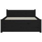 vidaXL Massivholzbett Schwarz 75x190 cm vidaXL Massivholzbett Schwarz 75x190 cm