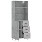 vidaXL Highboard Betongrau 69,5x34x180 cm Holzwerkstoff vidaXL Highboard Betongrau 69,5x34x180 cm Holzwerkstoff