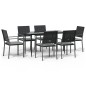 vidaXL 7-tlg. Garten-Essgruppe mit Kissen Poly Rattan und Stahl vidaXL 7-tlg. Garten-Essgruppe mit Kissen Poly Rattan und Stahl