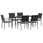 vidaXL 7-tlg. Garten-Essgruppe mit Kissen Poly Rattan und Stahl vidaXL 7-tlg. Garten-Essgruppe mit Kissen Poly Rattan und Stahl
