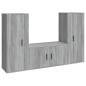 vidaXL 3-tlg. TV-Schrank-Set Grau Sonoma Holzwerkstoff vidaXL 3-tlg. TV-Schrank-Set Grau Sonoma Holzwerkstoff