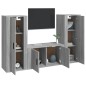 vidaXL 3-tlg. TV-Schrank-Set Grau Sonoma Holzwerkstoff vidaXL 3-tlg. TV-Schrank-Set Grau Sonoma Holzwerkstoff
