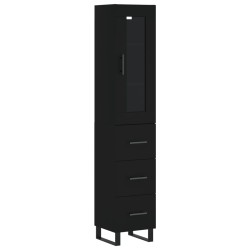vidaXL Highboard Schwarz 34,5x34x180 cm Holzwerkstoff
