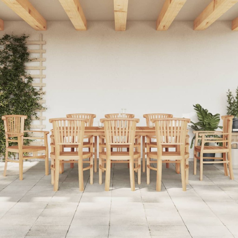 vidaXL 9-tlg. Garten-Essgruppe Massivholz Teak vidaXL 9-tlg. Garten-Essgruppe Massivholz Teak