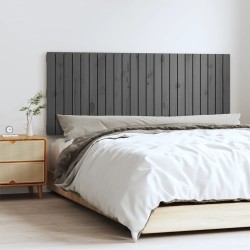 vidaXL Wand-Kopfteil Grau 147x3x60 cm Massivholz Kiefer