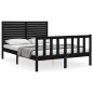 vidaXL Massivholzbett mit Kopfteil Schwarz 140x190 cm vidaXL Massivholzbett mit Kopfteil Schwarz 140x190 cm