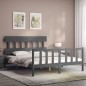 vidaXL Massivholzbett mit Kopfteil Grau 160x200 cm vidaXL Massivholzbett mit Kopfteil Grau 160x200 cm