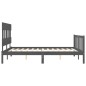 vidaXL Massivholzbett mit Kopfteil Grau 160x200 cm vidaXL Massivholzbett mit Kopfteil Grau 160x200 cm