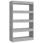 vidaXL Bücherregal/Raumteiler Betongrau 80x30x135 cm Holzwerkstoff vidaXL Bücherregal/Raumteiler Betongrau 80x30x135 cm Holzwerkstoff