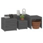 vidaXL 4-tlg. Gartenbox-Set Grau Massivholz Kiefer vidaXL 4-tlg. Gartenbox-Set Grau Massivholz Kiefer
