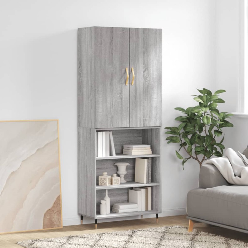 Highboard Grau Sonoma 69,5x34x180 cm Holzwerkstoff Highboard Grau Sonoma 69,5x34x180 cm Holzwerkstoff