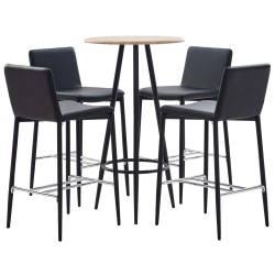 5-tlg. Bar-Set Kunstleder Schwarz