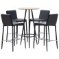 5-tlg. Bar-Set Kunstleder Schwarz 5-tlg. Bar-Set Kunstleder Schwarz