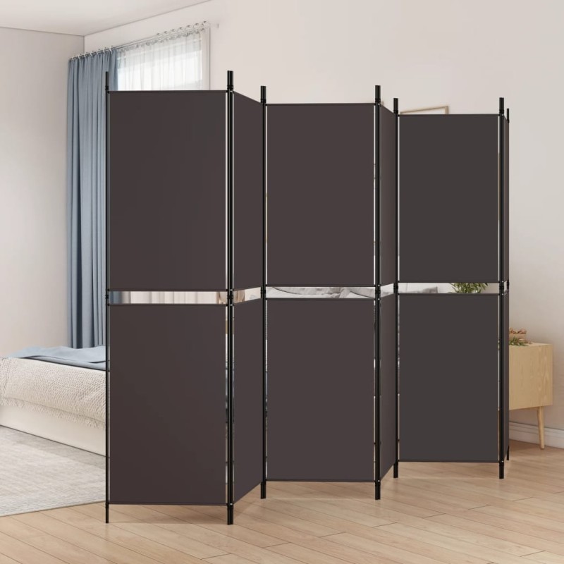 vidaXL 6-tlg. Paravent Braun 300x180 cm Stoff vidaXL 6-tlg. Paravent Braun 300x180 cm Stoff