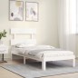 vidaXL Massivholzbett mit Kopfteil Weiß 90x200 cm vidaXL Massivholzbett mit Kopfteil Weiß 90x200 cm