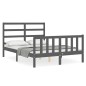 vidaXL Massivholzbett mit Kopfteil Grau 120x200 cm vidaXL Massivholzbett mit Kopfteil Grau 120x200 cm