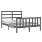 vidaXL Massivholzbett mit Kopfteil Grau 120x200 cm vidaXL Massivholzbett mit Kopfteil Grau 120x200 cm