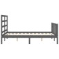 vidaXL Massivholzbett mit Kopfteil Grau 120x200 cm vidaXL Massivholzbett mit Kopfteil Grau 120x200 cm