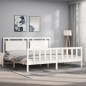 vidaXL Massivholzbett mit Kopfteil Weiß 180x200 cm vidaXL Massivholzbett mit Kopfteil Weiß 180x200 cm