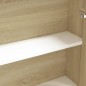 vidaXL Bad-Spiegelschrank 60x15x75 cm MDF Weiß und Eiche-Optik vidaXL Bad-Spiegelschrank 60x15x75 cm MDF Weiß und Eiche-Optik