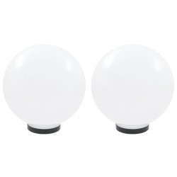 vidaXL LED-Gartenleuchten 2 Stk. Kugelförmig 30 cm PMMA