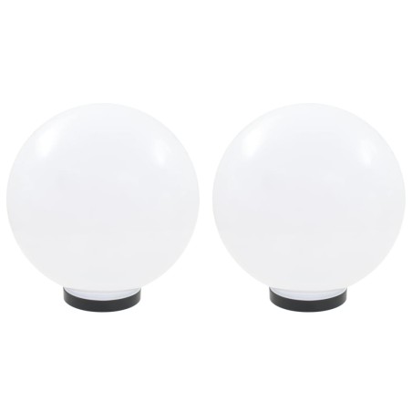 vidaXL LED-Gartenleuchten 2 Stk. Kugelförmig 30 cm PMMA