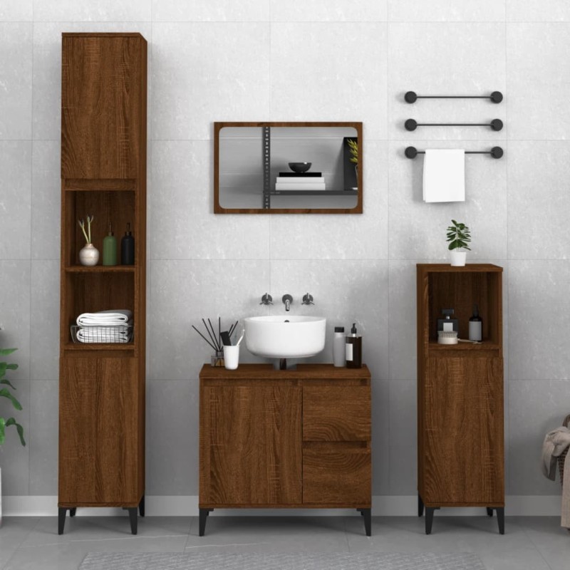 vidaXL Badschrank Braun Eichen-Optik 30x30x190 cm Holzwerkstoff vidaXL Badschrank Braun Eichen-Optik 30x30x190 cm Holzwerkstoff